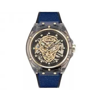Police Vyrų Laikrodis PEWGR1592403 44mm Nerūdijančio Plieno Kvarcinis Analoginis Pilkas Ciferblatas Juodas Odinis Dirželis