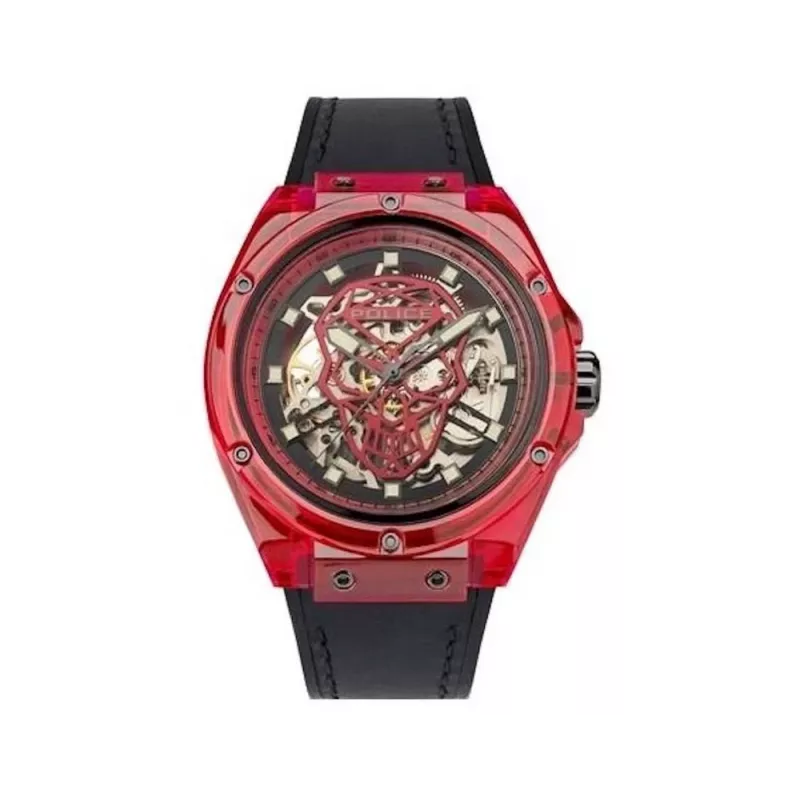 Vyriškas laikrodis Police PEWGR1592405 44mm mėlynu ciferblatu ir odiniu dirželiu