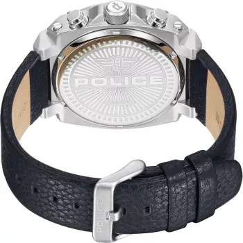 POLICE Vyriškas Laikrodis PEWJF2226802 Blaze Kolekcija 45mm Nerūdijančio Plieno Korpusas Juodas Odinis Dirželis Analoginis Kvarcinis