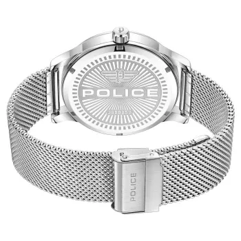 POLICE vyriškas laikrodis PEWJG0005204 44,3 mm kvarcinis analoginis nerūdijančio plieno juodas ciferblatas odinis dirželis