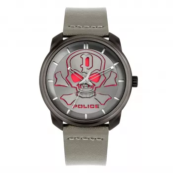 POLICE Vyrų Laikrodis PL15714JSU-61 44,5mm Mėlynas Ciferblatas Odinis Dirželis Kvarcinis
