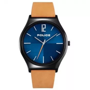 Vyriškas laikrodis Police PL15918JSB03 44mm plieninis su odiniu dirželiu juodas