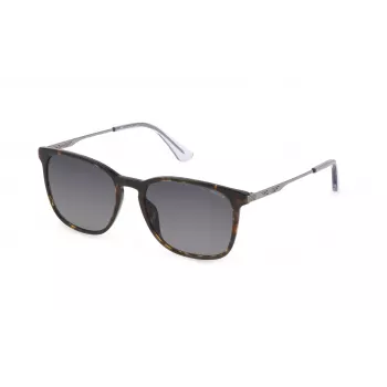 POLICE SPLD47-550752 Vyriški Akiniai Nuo Saulės Havana Acetato Rėmeliu Rudi Polikarbonato Lęšiai 55mm