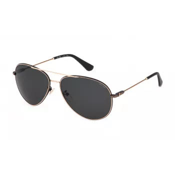 POLICE SPLL11-590302 Unisex Sunglasses - Black Frame, Grey Lens, UV400, 59mm