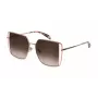 POLICE SPLL37-560A39 Moteriški kvadratiniai Havana acetatiniai akiniai nuo saulės su rudais gradientiniais lęšiais 56/16/140 mm