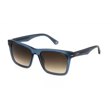 POLICE SPLN35M550955 Vyriški akiniai nuo saulės Havana acetato rėmeliu, rudi lęšiai 55/19/145 mm