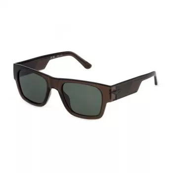 POLICE SPLP23M54M82P Vyriški poliarizuoti akiniai nuo saulės, Havana acetato rėmelis, žali lęšiai, 54 mm