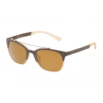 POLICE Unisex Sunglasses SPL161537ESG Havana/Brown Frame Green Lens 53mm