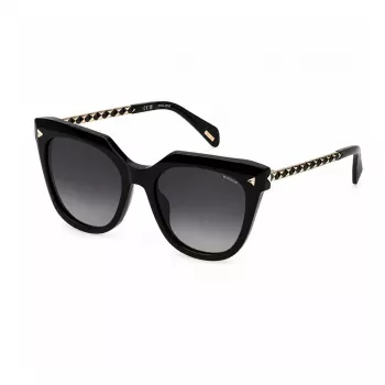 POLICE Moteriški stačiakampiai acetatiniai akiniai nuo saulės SPLN63-530700, Havana/Rudi, 53mm