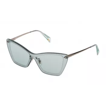 POLICE moteriški akiniai nuo saulės SPL936990I95 Brown Havana acetatinis geometrinis rėmelis su rudais gradientiniais lęšiais