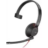 Poly Blackwire C5210 USB-C ausinė – 5200 serija – laidinė, antausinė, monofoninė, su triukšmą slopinančiu boom mikrofonu, valdymo mygtukais, juoda