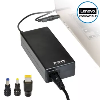 Port Connect 65W nešiojamojo kompiuterio AC adapteris, skirtas Lenovo - plonas antgalis, juodas