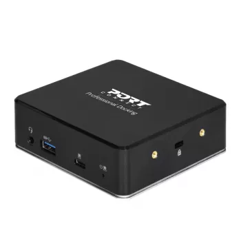 PORT USB-C 11-in-1 Multiport Hub Dockinė stotis - 2x HDMI 4K, 3x USB-A, USB-C PD 100W, RJ45 Gigabit Ethernet, garso lizdas - juoda