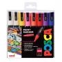 POSCA PC-5M markerių rinkinys su apvaliu antgaliu, įvairių spalvų, 16 vienetų