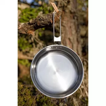 Primus Cookset Campfire Pot Set L - 2 dalių nerūdijančio plieno stovyklavimo indų rinkinys su kiaurasamčio dangčiu, 4,8 L bendra talpa