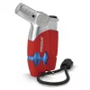 Primus PowerLighter III Spark Piezo virtuvinis žiebtuvėlis – raudonas, pripildomas dujomis, atsparus vėjui, reguliuojama liepsna, lauko ir stovyklavimo