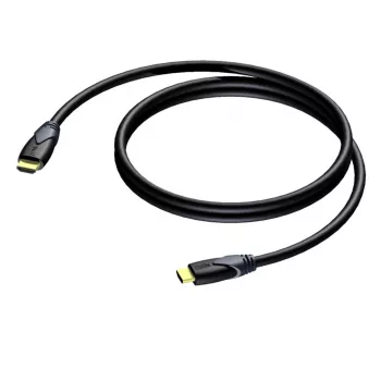 PROCAB CLV100/10 10 m aukštos spartos HDMI laidas su Ethernet, juodas, 4K 30Hz, auksuoti jungtys