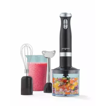 Progress EK6690PVDE 4 in 1 rankinis blenderio rinkinys, 600 W, juoda/nerūdijantis plienas