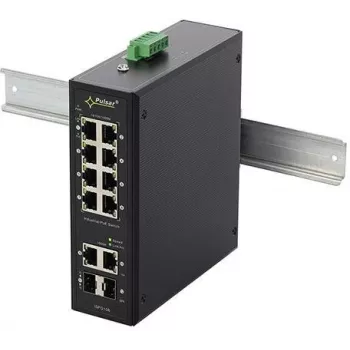 PULSAR ISFG108 Pramoninis PoE jungiklis (8xPoE, 2x SFP, nevaldomas, 240W)