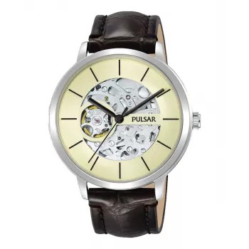 Pulsar P8A005X1 vyriškas analoginis kvarcinis laikrodis 42 mm nerūdijančio plieno mėlynu ciferblatu