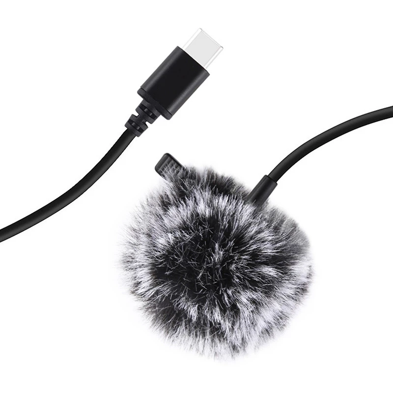 PULUZ PU425 Ausinė prisegama mikrofono segtuku 1,5 m USB-C