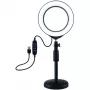 PULUZ LED žiedinė šviesa 16cm su stovu 18-28cm USB