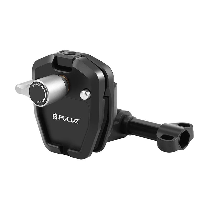 PULUZ Laikiklis motociklo priekiniam stiklui ir šalmui sportinėms kameroms (DJI Osmo Action 4, GoPro Hero 12, Insta360 Ace Pro / X4) - Juoda