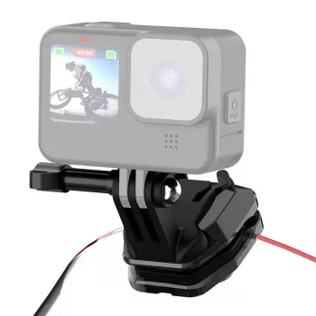 PULUZ Laikiklis motociklo priekiniam stiklui ir šalmui sportinėms kameroms (DJI Osmo Action 4, GoPro Hero 12, Insta360 Ace Pro / X4) - Juoda