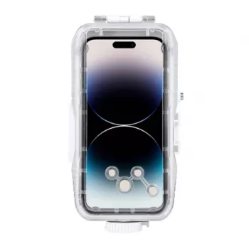 PULUZ PU9116W Plastikinis vandeniui atsparus dėklas, skirtas iPhone 15 Plus/15 Pro Max/14 Plus/14 Pro Max/13 Pro Max/12 Pro Max/11 Pro Max (baltas)