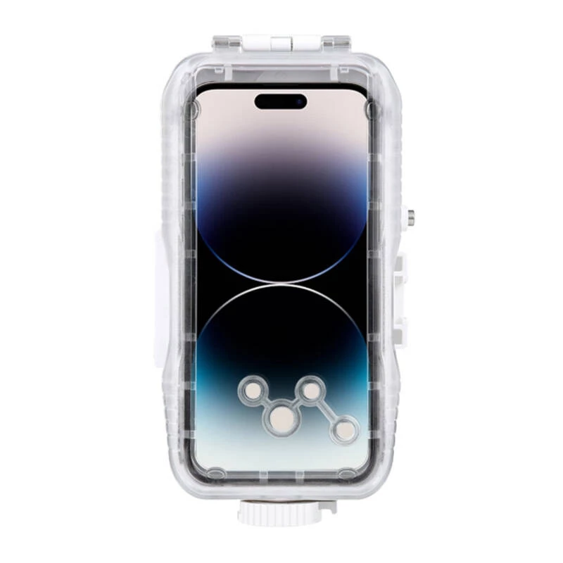 PULUZ PU9116W Plastikinis vandeniui atsparus dėklas, skirtas iPhone 15 Plus/15 Pro Max/14 Plus/14 Pro Max/13 Pro Max/12 Pro Max/11 Pro Max (baltas)