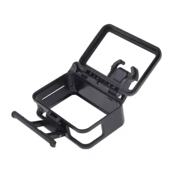 Puluz apsauginis rėmas DJI Osmo Action - juodas PC rėmas su šalto bato laikikliu ir greito atsegimo užraktu