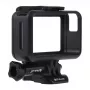 Puluz apsauginis rėmas DJI Osmo Action - juodas PC rėmas su šalto bato laikikliu ir greito atsegimo užraktu