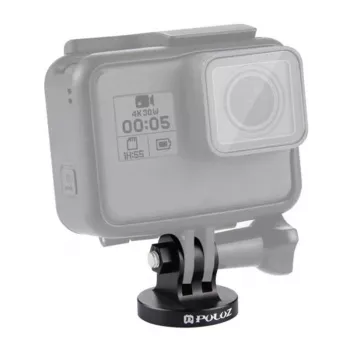 PULUZ PU145B CNC aliuminio lydinio veiksmo kameros laikiklio adapteris su 1/4 inch tripodo sriegiu, juodas