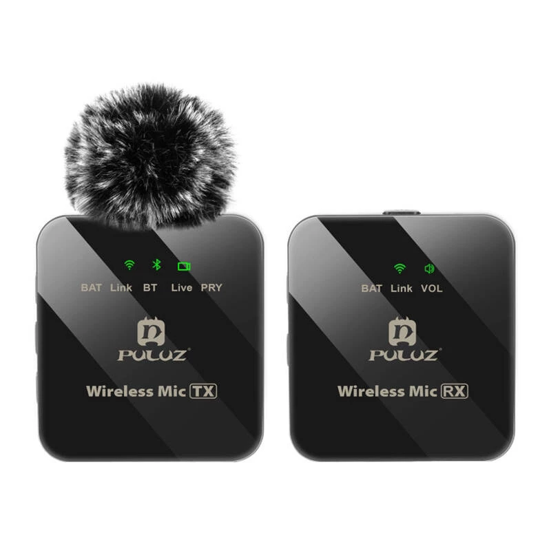 PULUZ PU3153B belaidis lavalier mikrofonas 1 TX + 1 RX, 2,4GHz, USB-C, įvairiakryptis kondensatorinis, triukšmo slopinimas, Plug-and-Play, skirtas Android ir PC