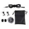 PULUZ PU424 Lavalier Microphone 1,5m 3,5mm TRRS Omnidirectional Condenser Clip-on Mic for Smartphones, DSLR Cameras, Laptops - Black