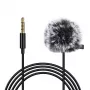 PULUZ PU424 Lavalier Microphone 1,5m 3,5mm TRRS Omnidirectional Condenser Clip-on Mic for Smartphones, DSLR Cameras, Laptops - Black