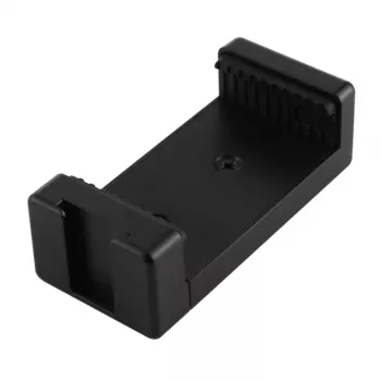 PULUZ PU448B išmaniojo telefono laikiklis trikojui, spyruoklinis spaustukas su 1/4 inch-20 sriegiu, tinka 55–85 mm telefonams, juodas ABS
