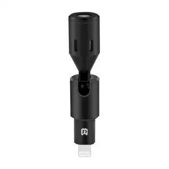 PULUZ PU615B Lightning kondensatorinis mikrofonas su visakrypte kryptine charakteristika, skirtas iOS įrenginiams
