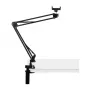PULUZ PU650B gyvo transliacijos stovas su telefono laikikliu (juodas) – stalinis stovas su 16 cm LED žiedo šviesa