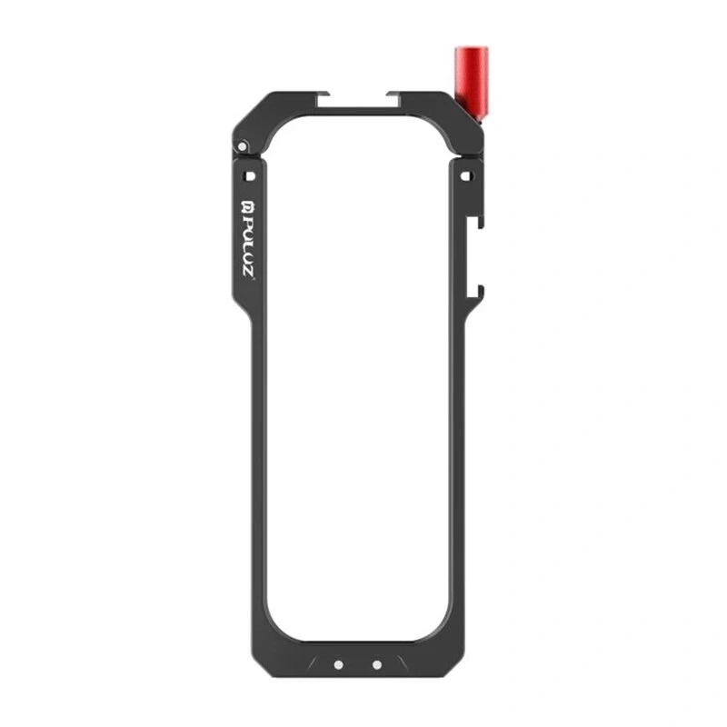 PULUZ PU759B Aliuminio lydinio apsauginis narvas, skirtas Insta360 X5 veiksmo kamerai, su 1/4 colio-20 sriegiais ir šalto bato laikikliu