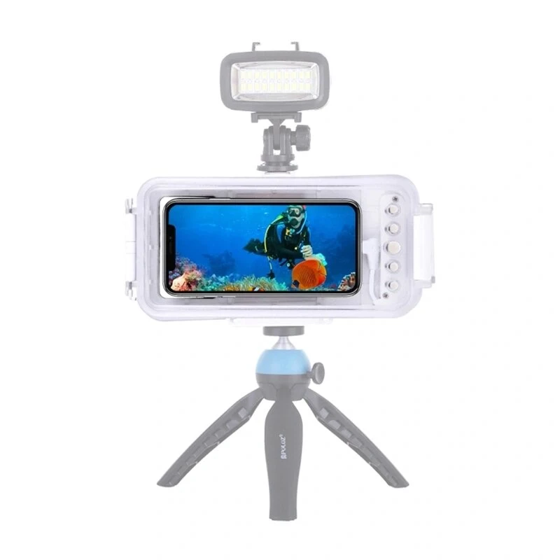 PULUZ PU9010W vandeniui atsparus dėklas iPhone – 45 m povandeninis korpusas, baltas