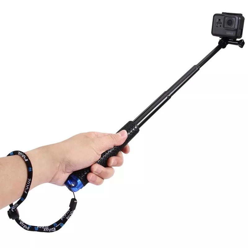 PULUZ Selfie Stick PU150 veiksmo kameroms (DJI, GoPro, Insta360) – juoda