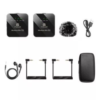 PULUZ belaidis lavalier mikrofonas 2 TX + 1 RX