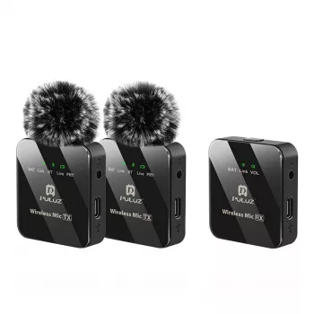 PULUZ belaidis lavalier mikrofonas 2 TX + 1 RX