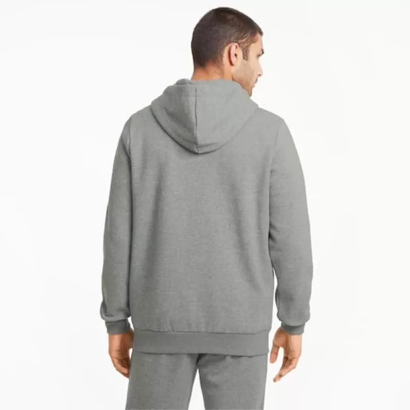 PUMA ESSENTIALS Moteriškas vidutinio pilkumo vilnos megztinis su gobtuvu S