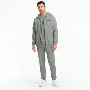 PUMA ESSENTIALS Moteriškas vidutinio pilkumo vilnos megztinis su gobtuvu S