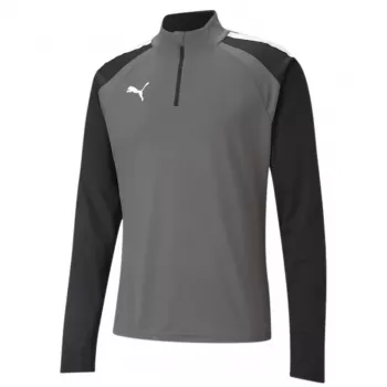PUMA teamLIGA 1/4 vyriškas sportinis megztinis su užtrauktuku, pilkai-juodas | Kur.lt