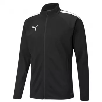 Puma teamLIGA treniruočių vyriški marškinėliai ilga rankove, 1/4 užtrauktuku, juodi, L dydis