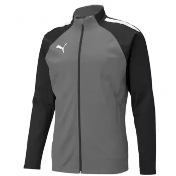 PUMA teamLIGA vyriškas treniruočių viršus su užtrauktuku, Medium Grey Heather/Puma Black, dydis S
