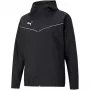 PUMA teamRISE All Weather Jacket Black 657396 03 vyriška lietaus ir vėjo apsaugos striukė su gobtuvu
